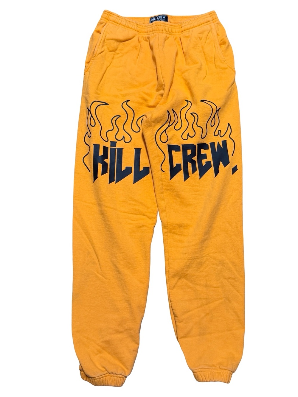 Mens Kill Crew Flame Streetwear Gym Athletic Orange Jogger Sweatpants Size S